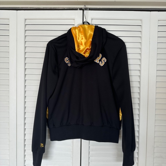 (NOWT) VINTAGE WOMEN'S NFL STEELERS PULL OVER JACKET WITH HOOD , SIZE: MEDIUM - Picture 9 of 13